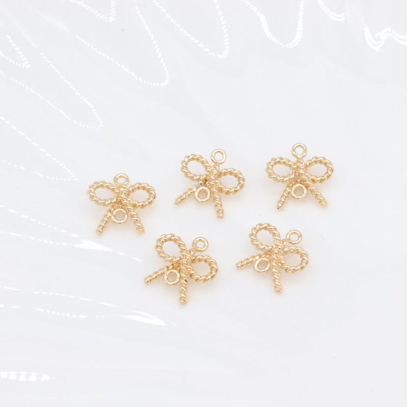 2 connecteurs de charme Bowknot à double boucle 14K GF