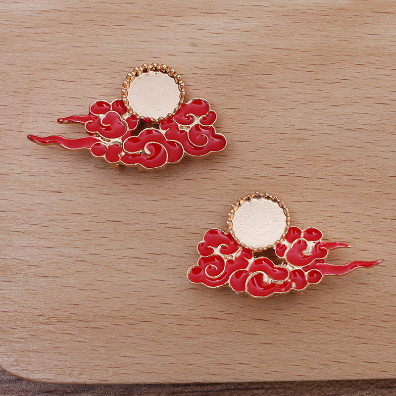 20 Emaille-Epoxidharz-Wolken-Charm-Anhänger, 18 kg, 10 mm, runder Cabochon, leere Basis, Edelstein-Stück-Fassung