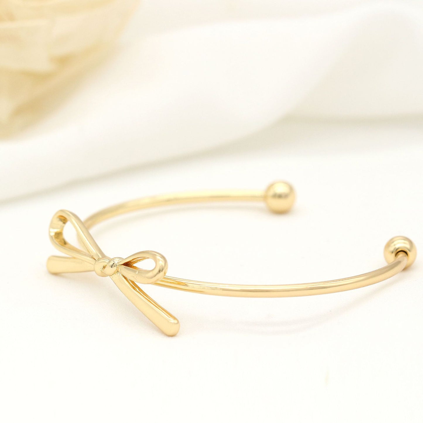2 bracelets à nœud papillon en cercle ouvert 14K GF