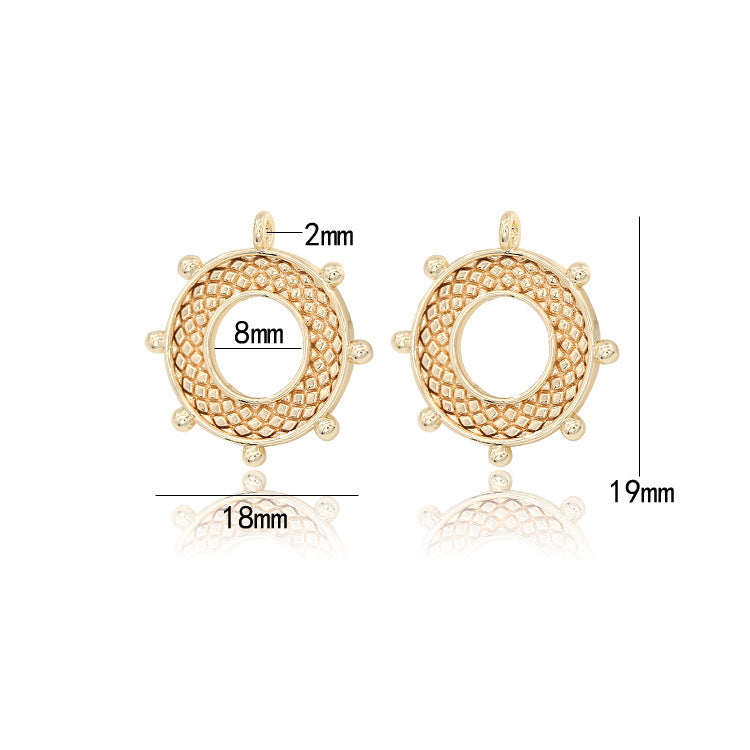 10 Pendentif de charme de gouvernail de barre 14K GF