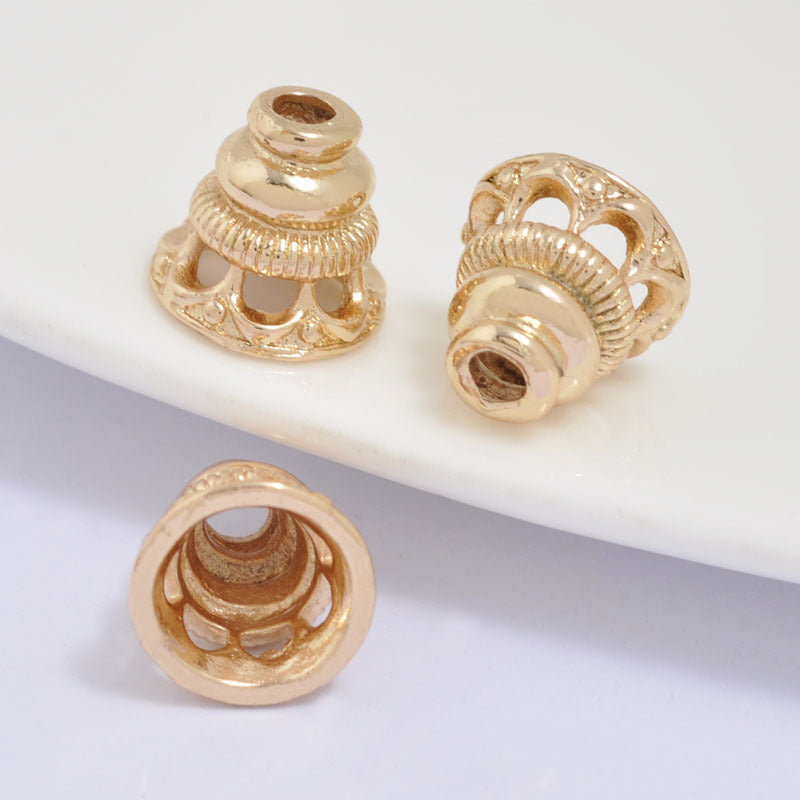 20 Creux Cône Perle Cap Tasse 14K GF Charme Perles Entretoise