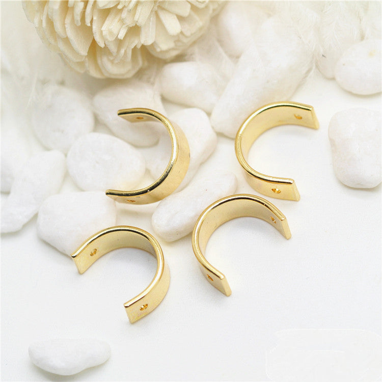 50 trous traversants cercle semi-rond cadre de perle de charme 14K GF entretoise de perles