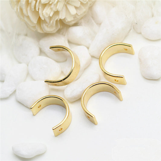 50 trous traversants cercle semi-rond cadre de perle de charme 14K GF entretoise de perles