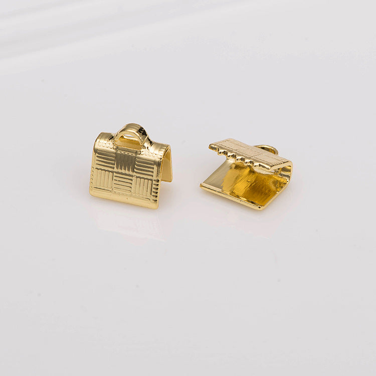 2 pinces d'extrémité de cordon de ruban sculpté, fermoir à pince à sertir 14K GF