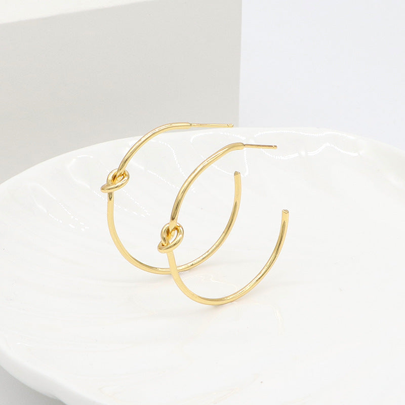 4 Knot Circle Stud Earrings 14K GF