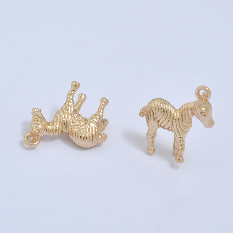 20 pendentif à breloque cheval zèbre 14K GF