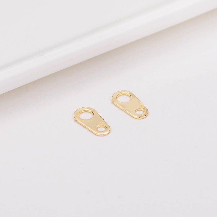 10 doppelt geschlungene Tiny Tag Charm Kettenendverbinder 14K GF
