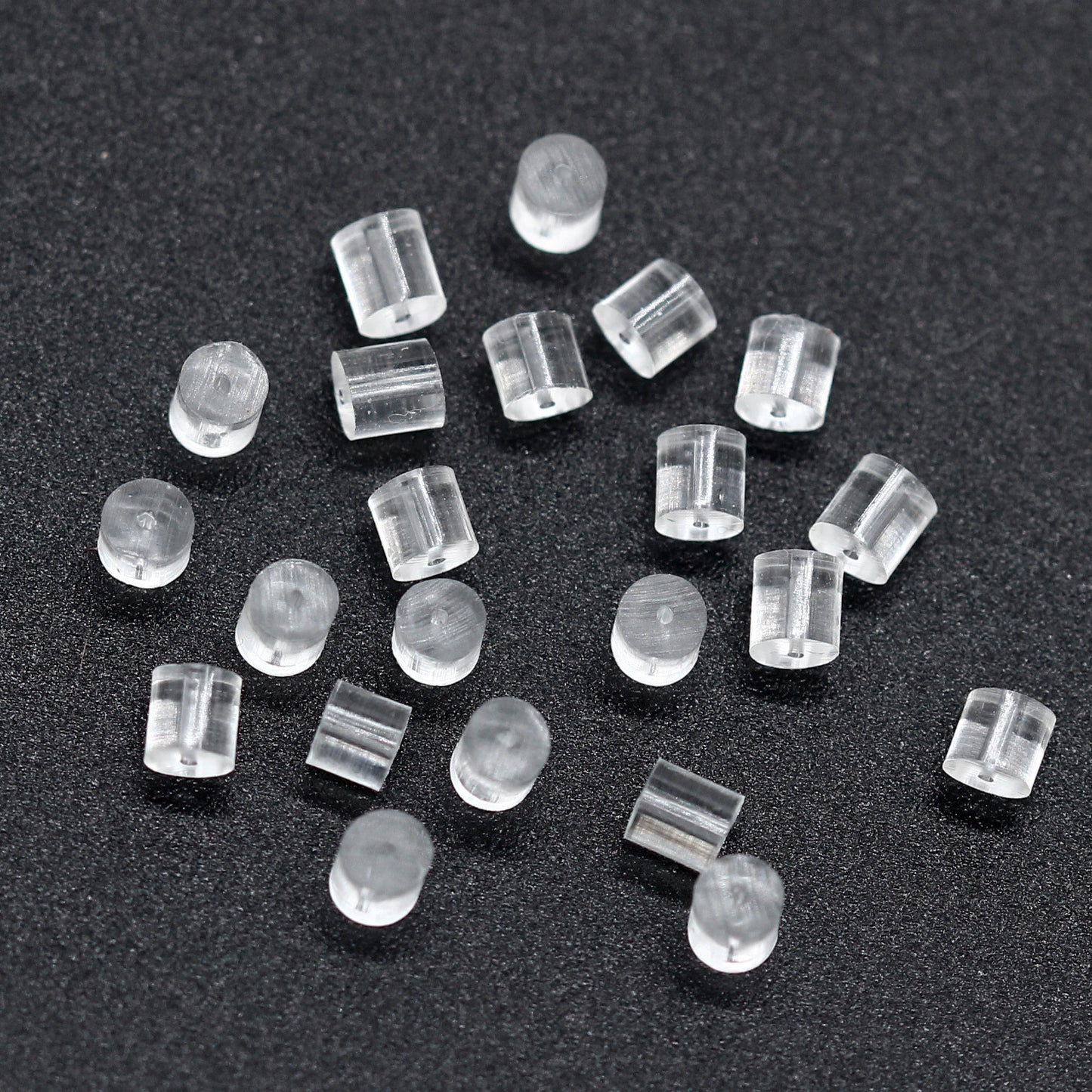 100 Zylinder Clover Gear Trommelpfosten Silikon-Silikagel-Ohrring-Rückenstopper