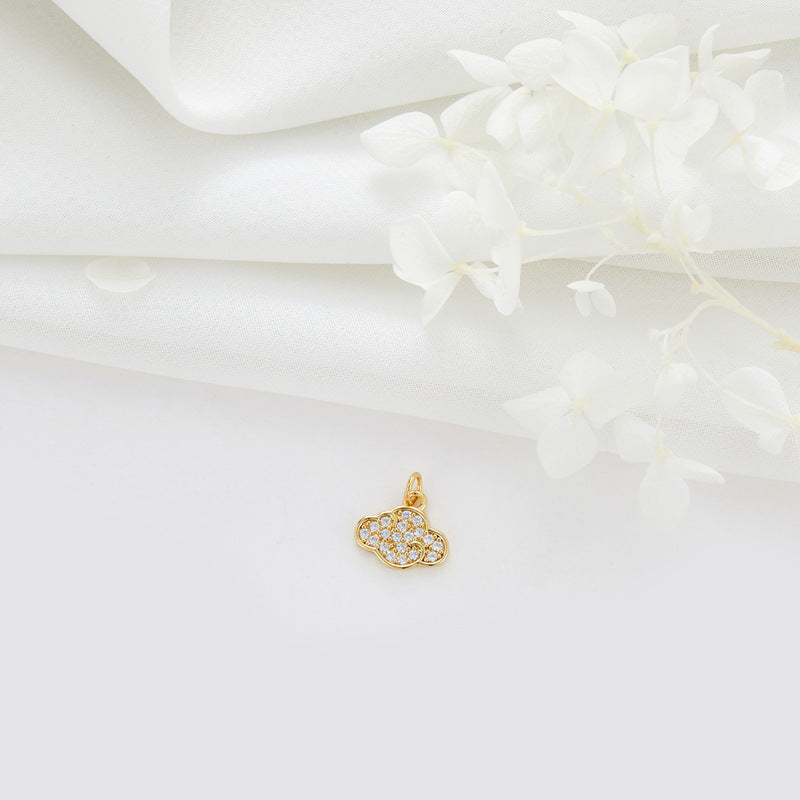 2 coeur nuage musique lune oeil serpent charme pendentif strass embelli 14K GF