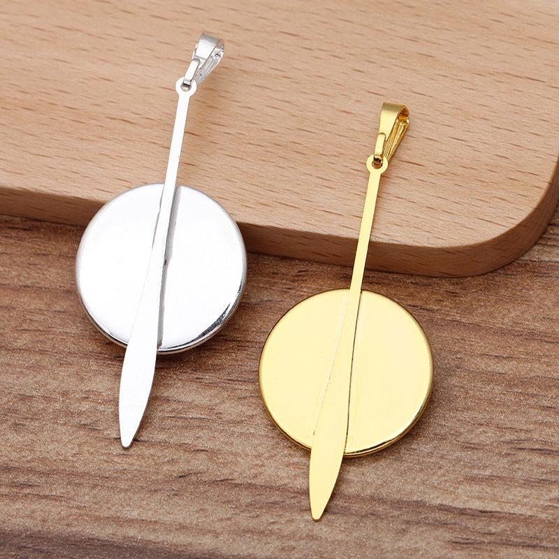 100 pendentif à breloque flèche 18KGP 20mm cabochon rond Base vierge réglage de la pièce de pierre précieuse