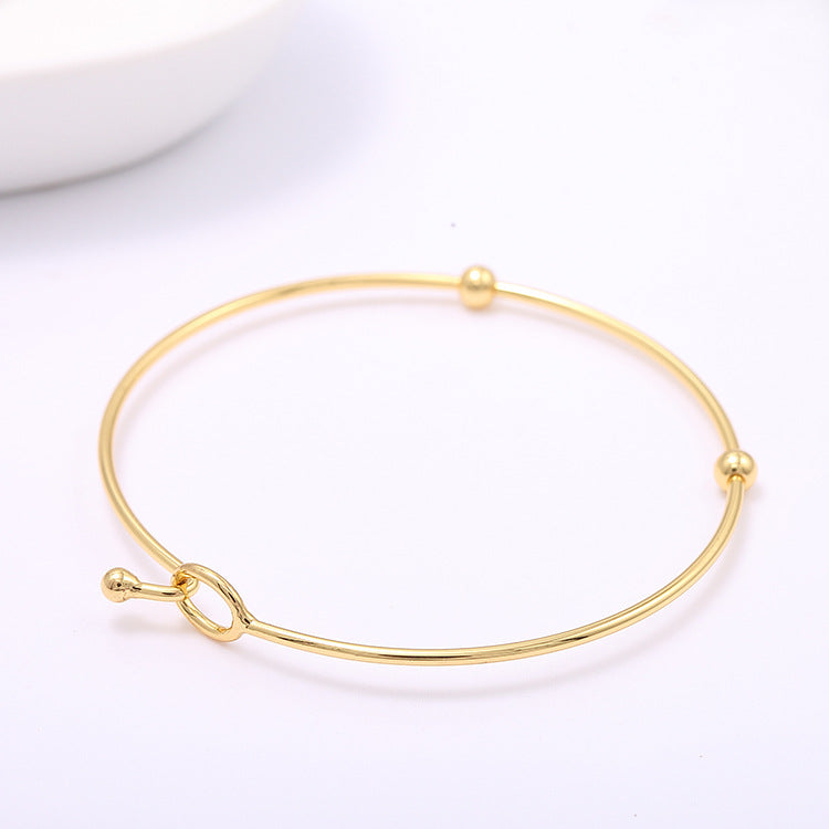Bracelet jonc uni à 2 cercles ouverts 14K GF