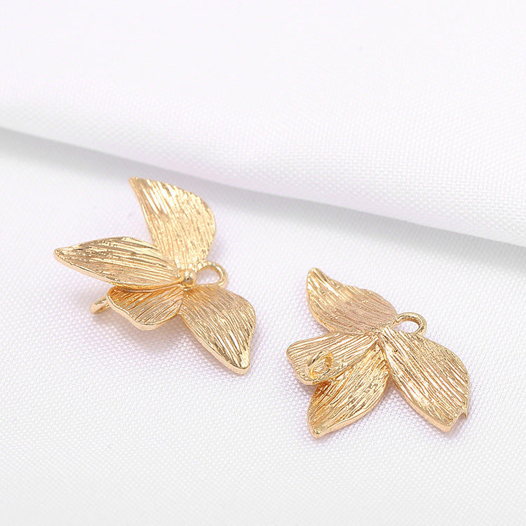 10 Frosted Leaf Charm-Anhänger 14K GF