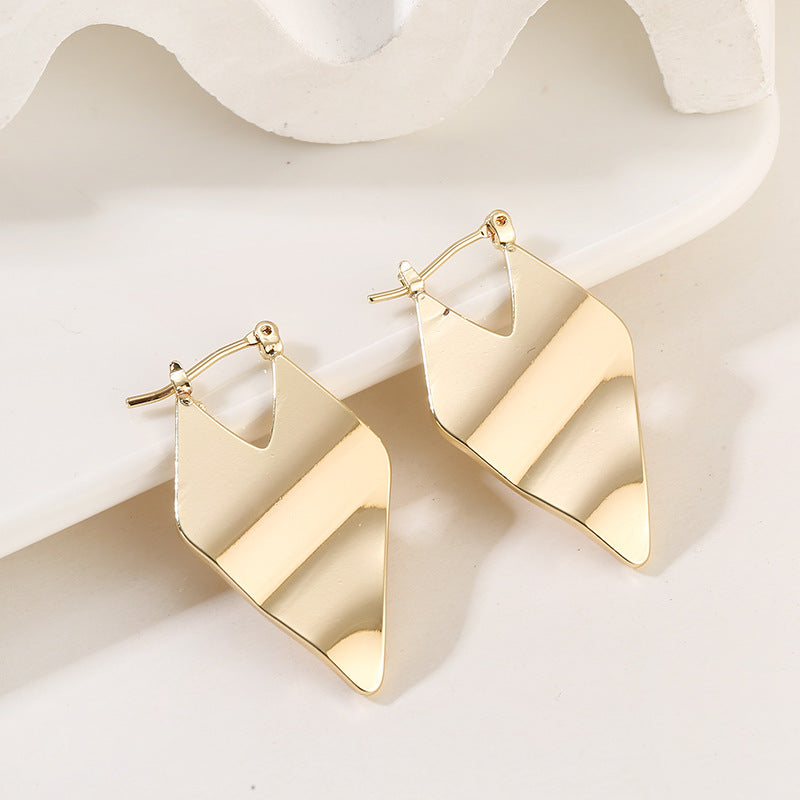 4 Chunky Hammered Piece Round Circle Hoop Earring 14K GF Earing