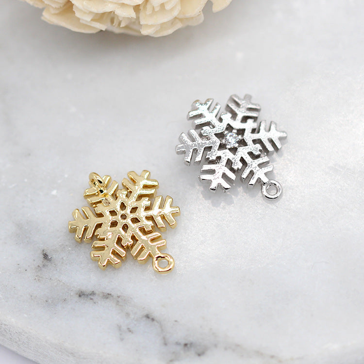 10 pendentif à breloque flocon de neige orné de strass 14K GF