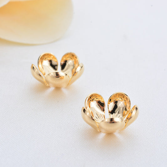 20 capuchons de perles florales, tasse 14K GF, entretoise de perles de charme