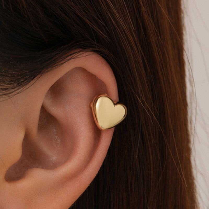 4 boucles d'oreilles créoles en forme de cœur et d'étoile florales ornées de strass 14K GF