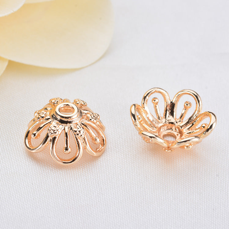 20 capuchons de perles florales, tasse 14K GF, entretoise de perles de charme