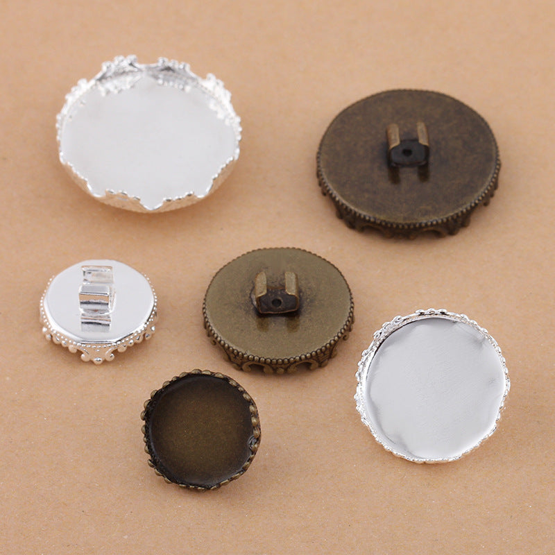 50 couronne bord lunette coupe cheveux boucle argent plaqué 15mm 20mm 25mm rond Cabochon Base vierge pierre précieuse pièce réglage