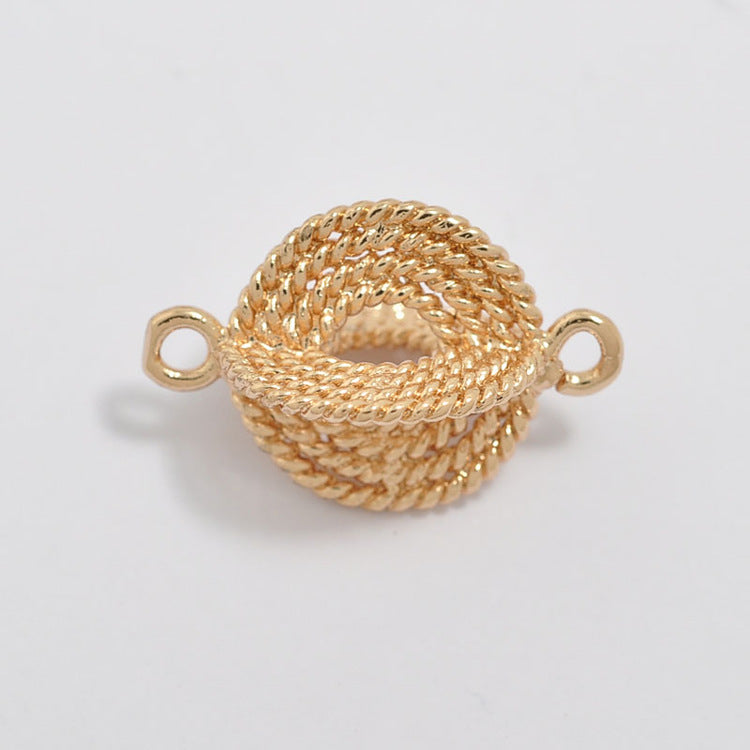 20 doppelt geschlungene Spiral-Kreis-Charm-Verbindungsstücke aus 14-karätigem GF