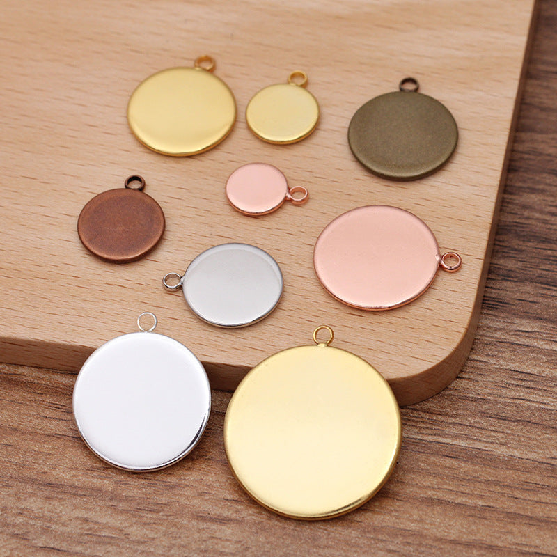 50 pendentif à breloque de tasse de lunette à bord uni 18KGP 8mm 10mm 12mm 14mm 16mm 18mm 20mm 25mm cabochon rond Base vierge réglage de pierres précieuses