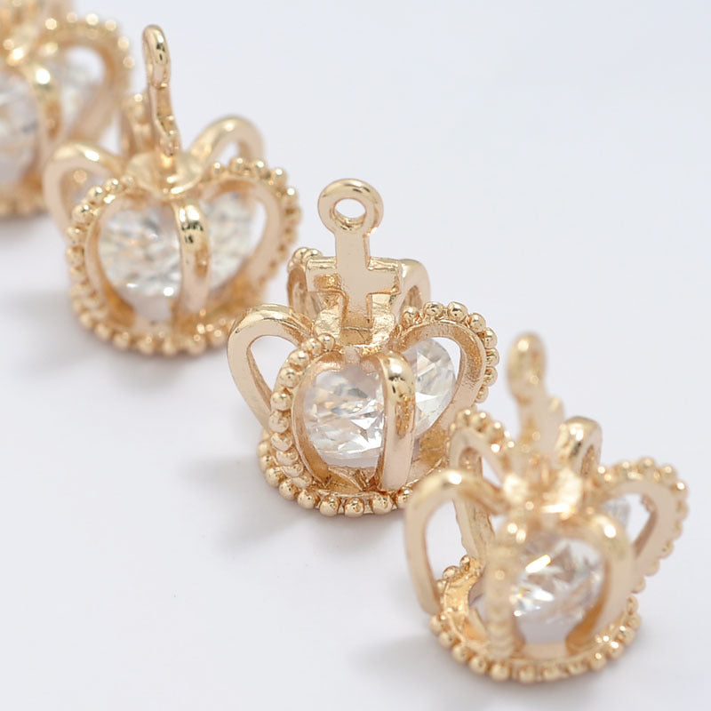 20 pendentif à breloque couronne orné de strass 14K GF