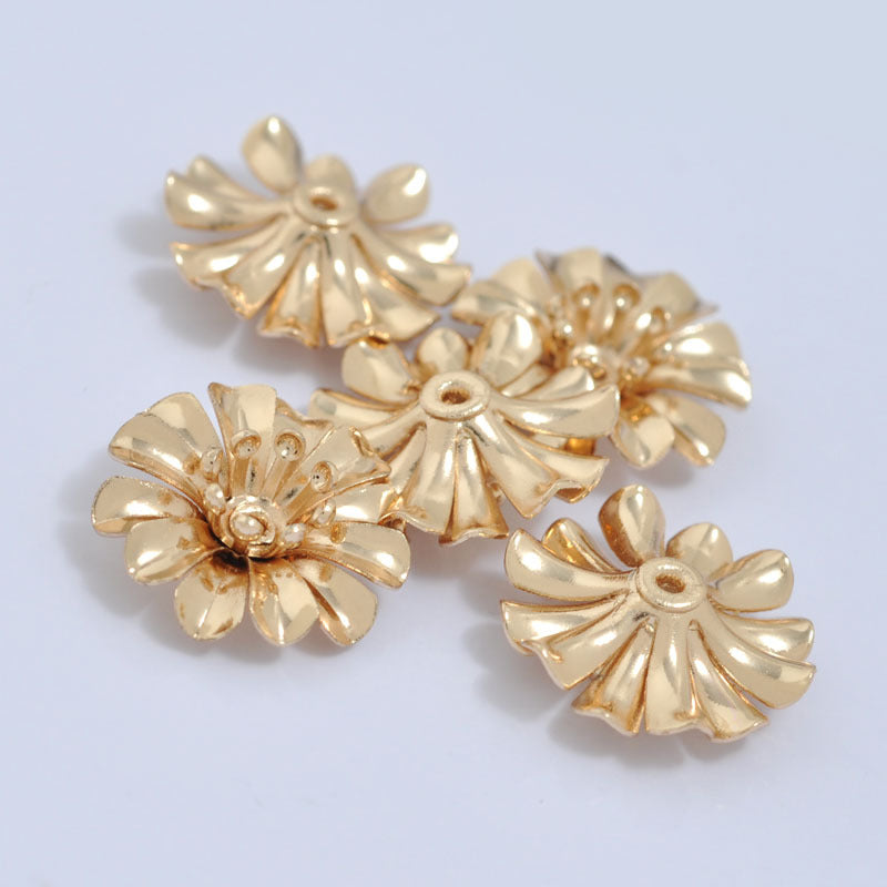 20 capuchons de perles florales, tasse 14K GF, entretoise de perles de charme
