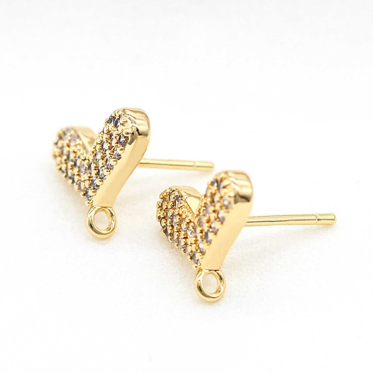 20 boucles d'oreilles coeur avec boucle strass embelli 14K GF boucle d'oreille fil d'oreille