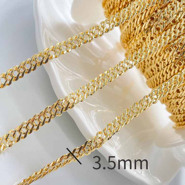 2 Meters Flat Curved Link Cable Chain 14K GF