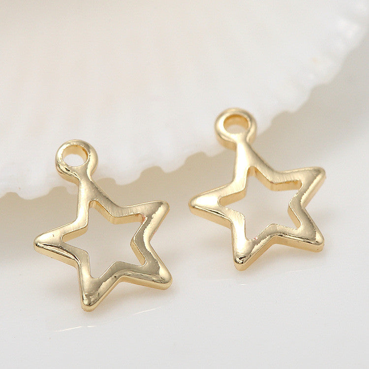 20 pendentif à breloque minuscule étoile coeur lune 14K GF goutte d'extrémité de chaîne étendue