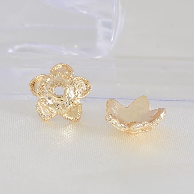 50 bonnets de perles florales, tasse 14K GF, breloques, entretoise de perles