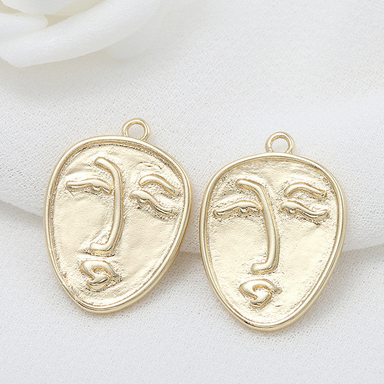 2 pendentifs à breloque en forme de portrait floral 14K GF