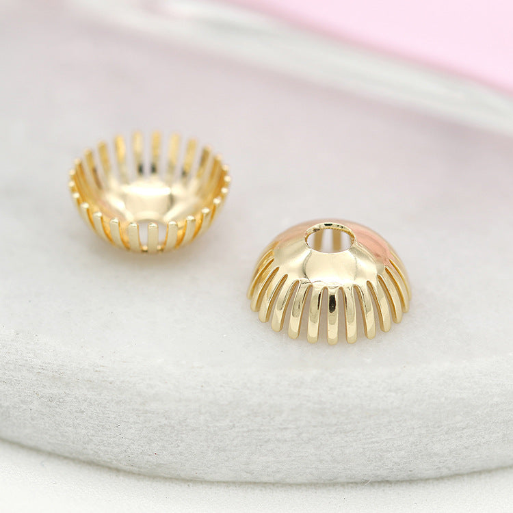 10 capuchons de perles florales, tasse 14K GF, entretoise de perles de charme