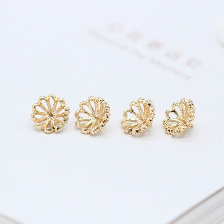 20 pendentif à breloque florale creuse 14K GF perle semi-percée perle vierge