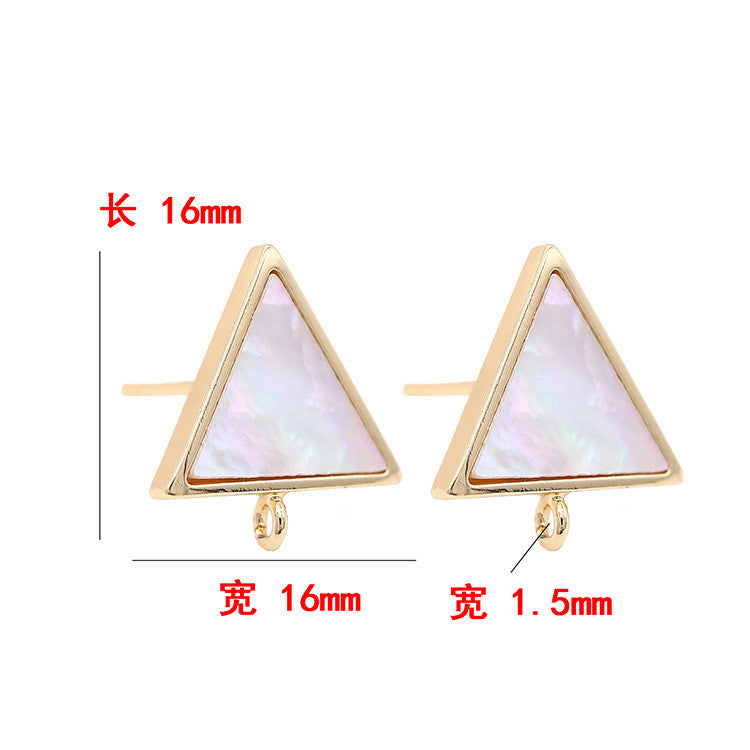 4 boucles d'oreilles triangle carré avec boucle d'oreille ornée de coquille 14K GF