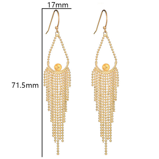 4 Perlenketten-Quastenhaken-Ohrringe, 14-karätige GF-Ohrringe, halbgebohrte Perlen, Rohling