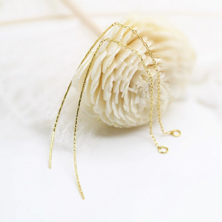 10 gebogene Stab-Kabelketten-Einfädler-Ohrringe, 14-karätige GF-Ohrringe