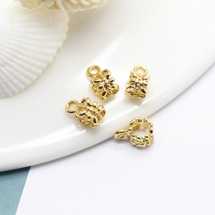 30 Pendentif à breloque tuyau floral 14K GF