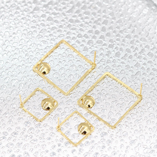 40 boucles d'oreilles à tige carrées 14K GF, perles non percées, vierges