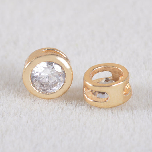 20 pendentifs à breloques en pierre ronde ornés de strass 14K GF