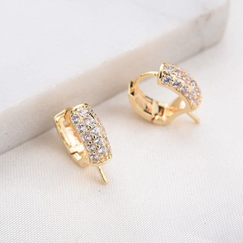 20 boucles d'oreilles créoles rondes ornées de strass 14K GF, perles à moitié percées, vierges