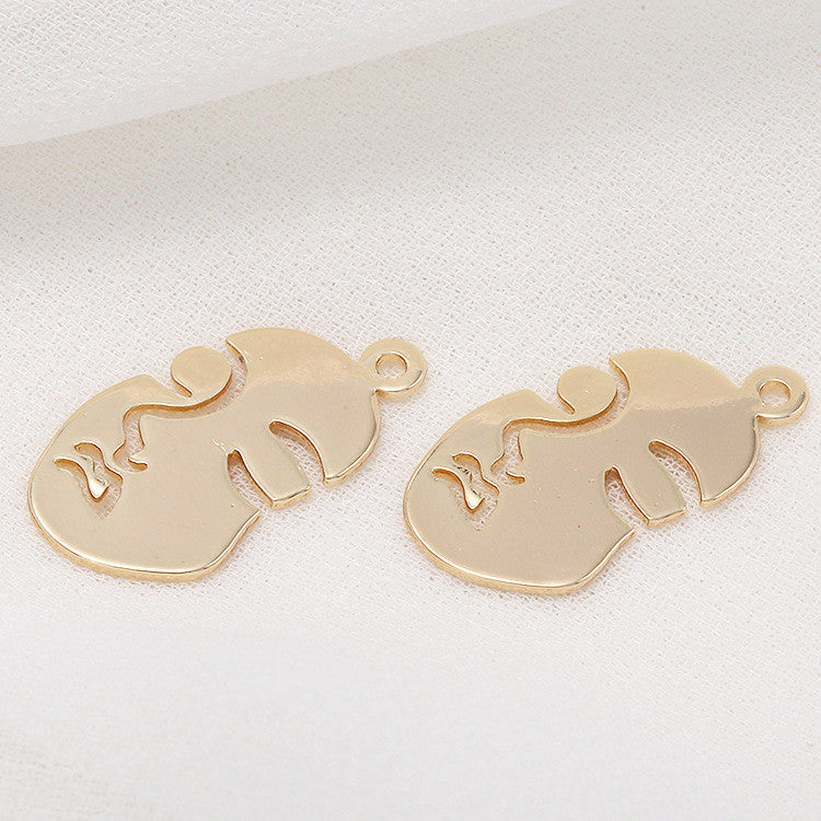 10 pendentif à breloque brillant Beauty Girl 14K GF