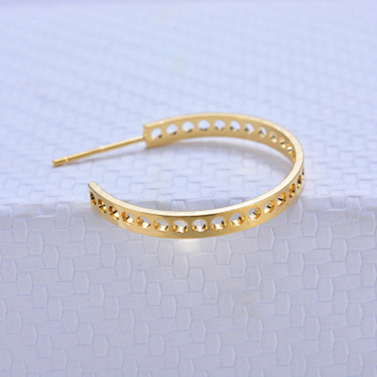 10 boucles d'oreilles à tige en demi-cercle à trous multiples 14K GF Earing