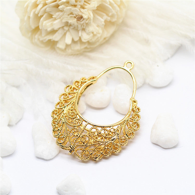 10 hohle ovale Charm-Anhänger 14K GF