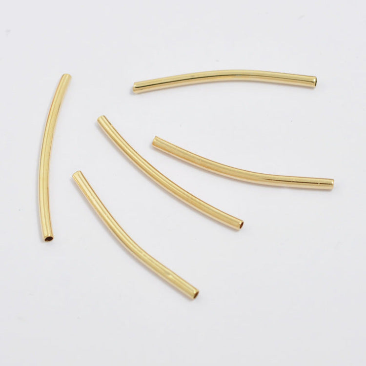 20 perles de charme de tuyau brillant courbé 14K GF entretoise de perles