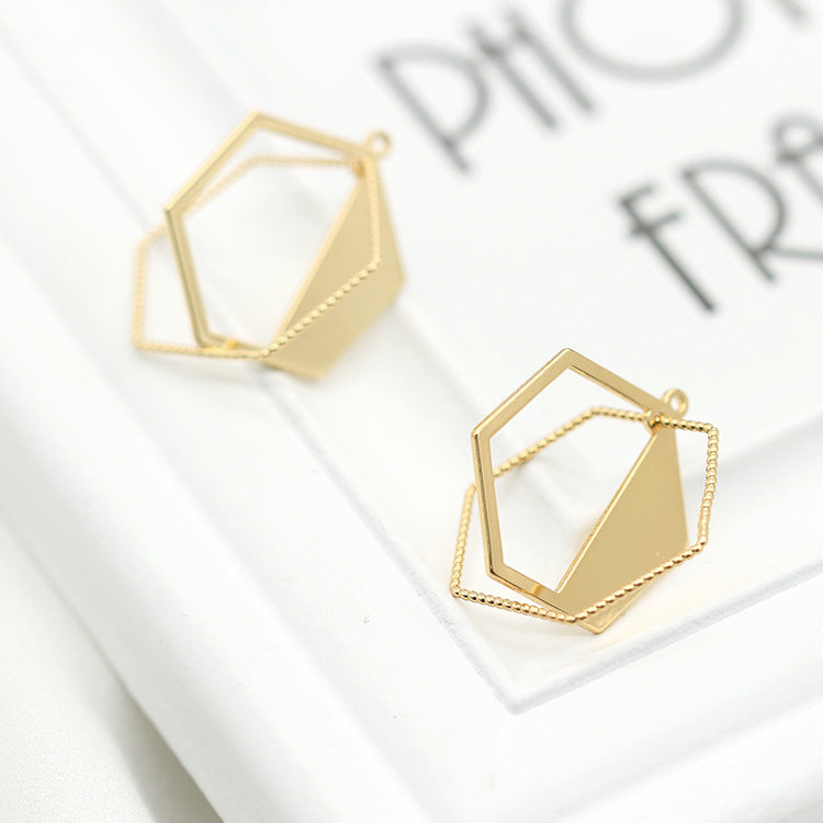 Pendentif à breloque 5 hexagones 14K GF