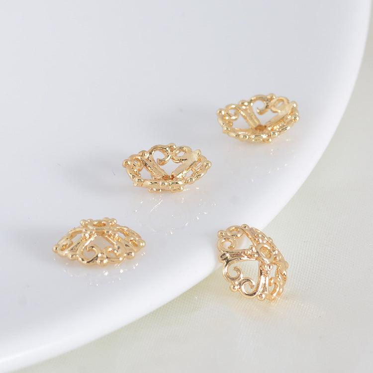 50 bonnets de perles florales, tasse 14K GF, breloques, entretoise de perles