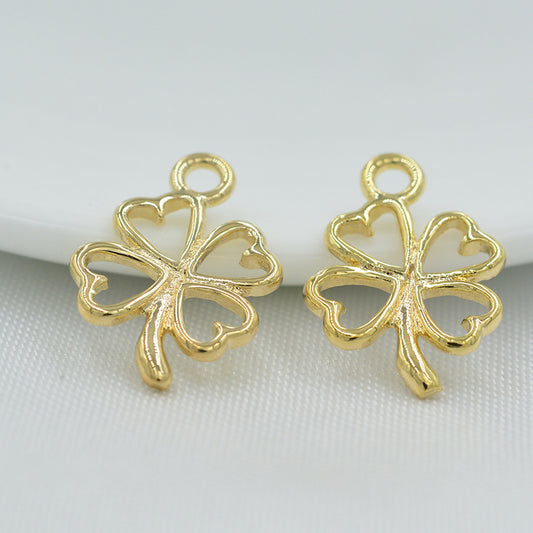 20 Pendentif à breloque trèfle à quatre feuilles 14K GF