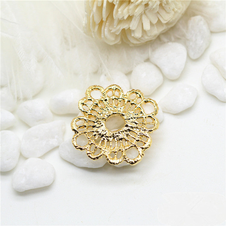 50 bonnets de perles florales, tasse 14K GF, breloques, entretoise de perles