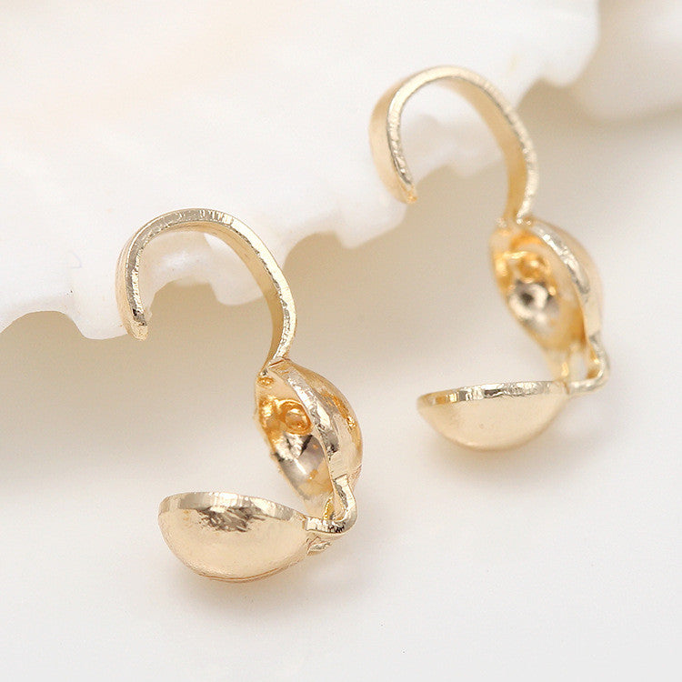 200 Perlen-Kettenendklemmen, Crimp-Clip-Verschluss, 14 K GF