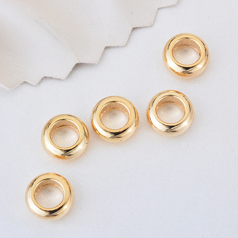 100 Charme de perle ronde plate 14K GF Entretoise de perles